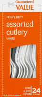 Guaranteed Value Heavy Duty Assorted Cutlery White - 24 CT