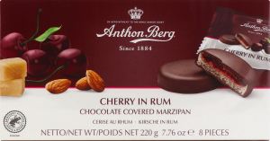 Цукерки Anthon Berg Марципан вишня в ромі в шокол