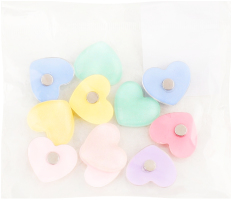 Магніт Серце кольорове скло 3*3см 10шт