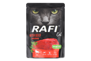 Корм д/котів з яловичиною 300г пауч Рафі