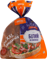 Хлеб половинка в нарезке на закваске Белый Британский сэндвич Київхліб м/у 400г