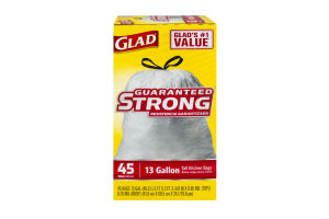 Glad Tall Kitchen Drawstring Trash Bags, 13 Gallon, 45 Count