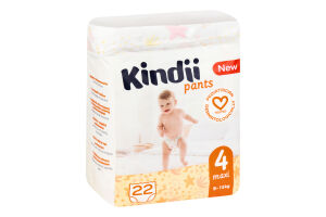 Трусики-подгузники для детей 9-15кг 4 Maxi Pants Kindii 22шт