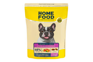 Корм сухой для собак мелких и средних пород Телятина с овощами и душистыми травами Гипоаллергенный Home Food д/п 700г