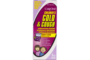 CareOne Children's Cold & Cough Medicine for Ages 6 Yrs & Over Grape Flavor