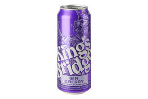 Напиток слабоалкогольный 500мл 7% сильногазированный Gin&Berry King's Bridge ж/б