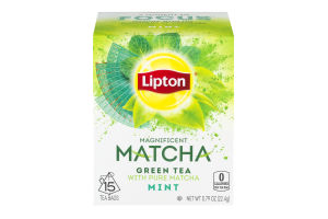 Lipton Magnificent Matcha Green Tea With Pure Matcha Mint Tea Bags - 15 CT