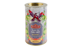 Чай черный байховый листовой с ароматом бергамота Earl Grey Gourmet Hyson тубус 100г
