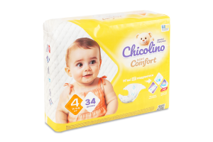 Підгузники для дітей 7-14кг 4 Soft comfort Chicolino 34шт