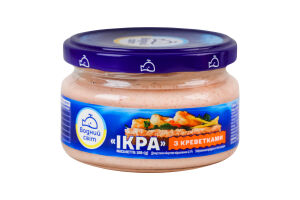 Продукт с икрой океанической рыбы и креветками пастеризованный Икра Водний світ с/б 160г