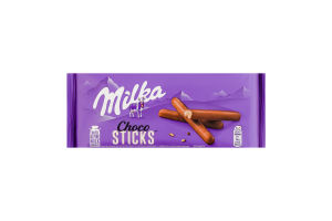 Печенье-палочки покрытое молочным шоколадом Choco sticks Milka м/у 112г