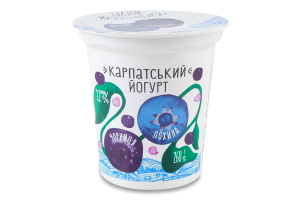 Йогурт 2.2% десертный с наполнителем Голубика-черника Карпатский Галичина ст 260г
