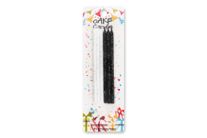 Набір свічок для торту з підставками чорні та білі 13см №KYYW177 Greenwich Products Co. Limited 6шт