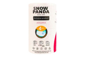 Папір туалетний 4-х шаровий Aroma Extra care Snow Panda 4шт