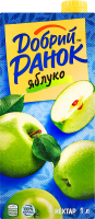 Нектар осветленный стерилизованный Яблоко Добрий Ранок т/п 1л