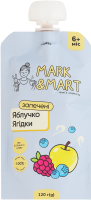 Пюре фруктове для дітей від 6міс без цукру гомогенізоване Запечене яблучко та ягідки Mark&Mart д/п 120г