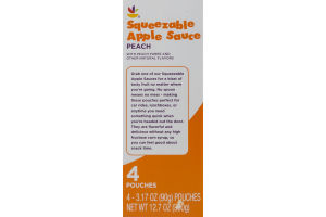 Ahold Squeezable Apple Sauce Pouches Peach - 4 CT