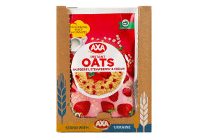 Каша овсяная мгновенного приготовления со сливками, малиной и клубникой Axa м/у 60г