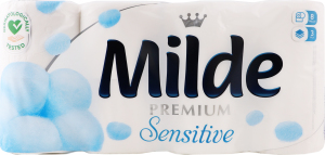 Папір туалетний 3-х шаровий Sensitive Premium Milde 8шт