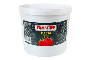 Паста томатная 25% нестерилизованная с добавлением консервантов Томатіно 1с ведро 5кг