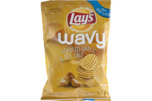 Lay's Wavy Potato Chips Roasted Garlic & Sea Salt