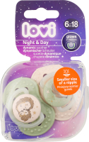 Пустушка Night&Day Hedgehog силіконова динамічна 6-18місяців 2шт Lovi