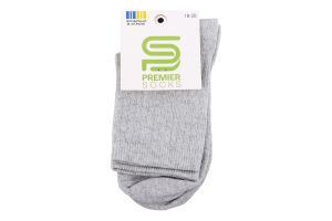 Шкарпетки дит Premier socks Економ рубч сір р18-20