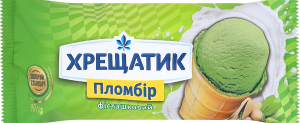 Морозиво у вафельному стаканчику Пломбір фісташковий Золотий стандарт Хрещатик м/у 90г