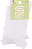 Шкарпетки Premier socks вис рубчик рюш білі р20-22