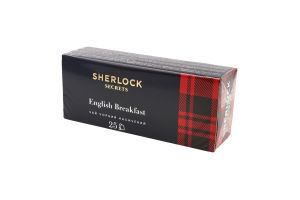 Чай чорний байховий Англійський сніданок Sherlock Secrets в/с к/у 25х2г