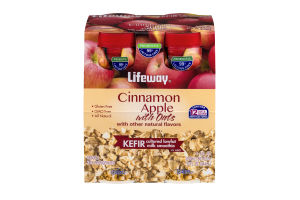 Lifeway Kefir Cultured Lowfat Milk Smoothie Cinnamon Apple with Oats - 4 CT