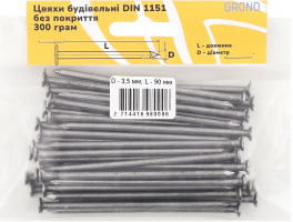 Цвях будівельний 3,5*90мм 300г блістер Гроно-трейд