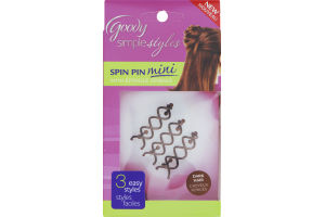 Goody SimpleStyles Spin Pin Mini Dark Hair - 3 CT