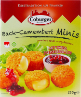Шарики сырные 45% Камамбер мини с клюквой Coburger к/у 250г