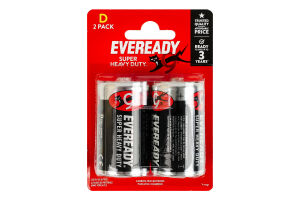Батарейка D 1.5V R20P Super heavy duty Eveready 2шт