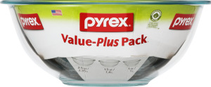 Pyrex Value-Plus Pack Glass Bowls - 3 Piece