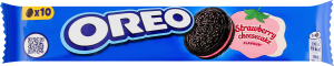Печиво з какао та начинкою зі смаком полуниці та чізкейка Oreo м/у 95г