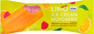 Мороженое 10% эскимо в кондитерской молочной глазури со вкусом лимона с карамелью Йогурт-малина-лимон Лімо м/у 80г