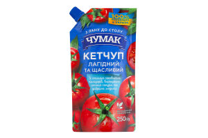 Кетчуп пастеризованный Нежный Чумак д/п 250г