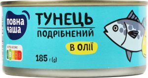 Тунець Повна Чаша подрібнений в соняшниковій олії