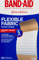 Band-Aid Adhesive Bandages Flexible Fabric Extra Large - 10 CT