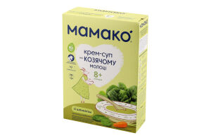 Крем-суп молочный сухой для детей от 8мес быстрорастворимый на козьем молоке со шпинатом Мамако к/у 150г