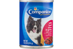 Companion Dog Food with Beef Slices in Gravy