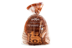 Хлеб половинка в нарезке пшеничный Гречневый дар Цар хліб м/у 350г