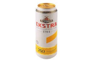 Пиво 0.568л 5.2% светлое фильтрованное пастеризованное Ekstra Svyturys ж/б