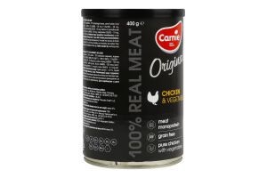 Корм консервированный полнорационный для взрослых собак Мясо курицы с овощами Original Carnie ж/б 400г