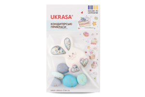 Набір кондитерських прикрас Зайчик на паличці з крашанками Ukrasa