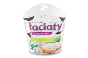 Крем-сир збитий з часником 58% 150г стакан Laciaty