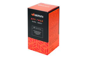 Чай черный с ароматом бергамота Эрл Грей Gemini в/с к/у 25х2г