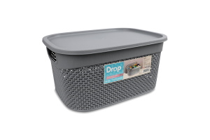 Кошик для зберігання пластик прямокутний з кришкою 9л №М-1164 Drop Ucsan Plastik 1шт